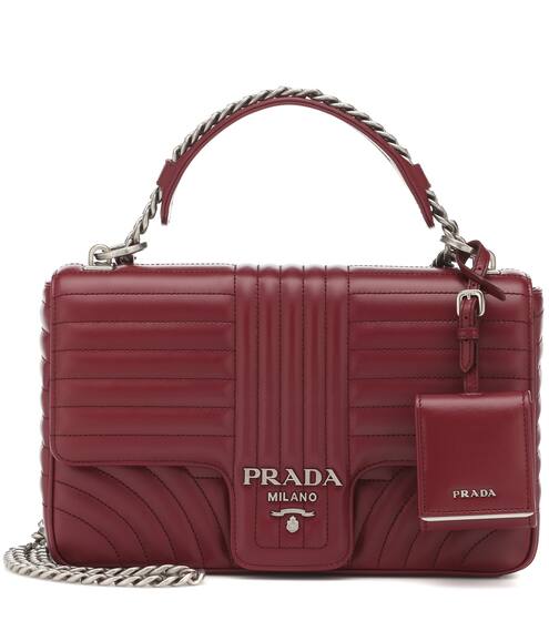Diagramme leather shoulder bag | Prada