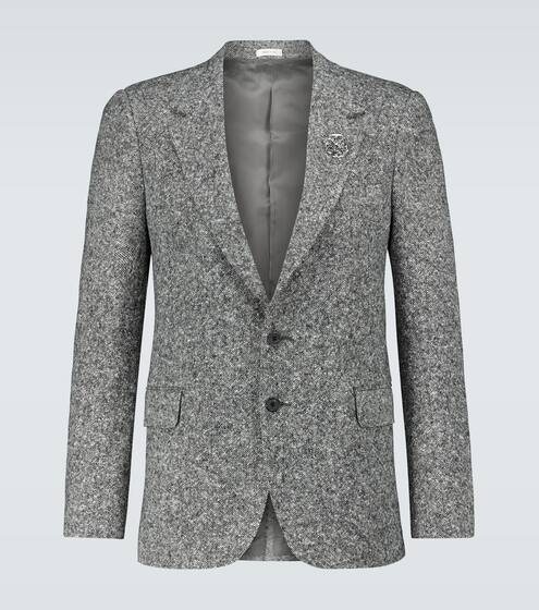 Salt and pepper tweed blazer | Alexander McQueen