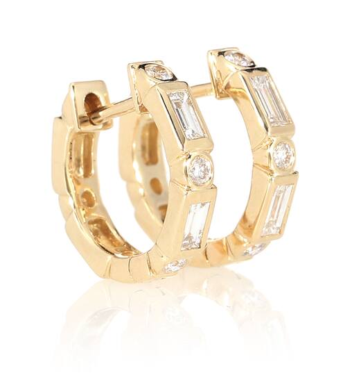 14kt gold and diamond hoop earrings | Sydney Evan