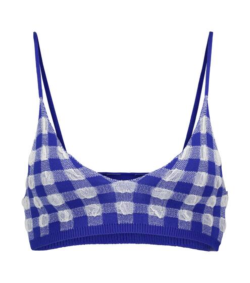 Le Bandeau Valensole gingham knit bralette | Jacquemus