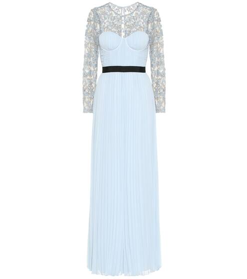 Lace-trimmed crêpe jumpsuit | Self-Portrait