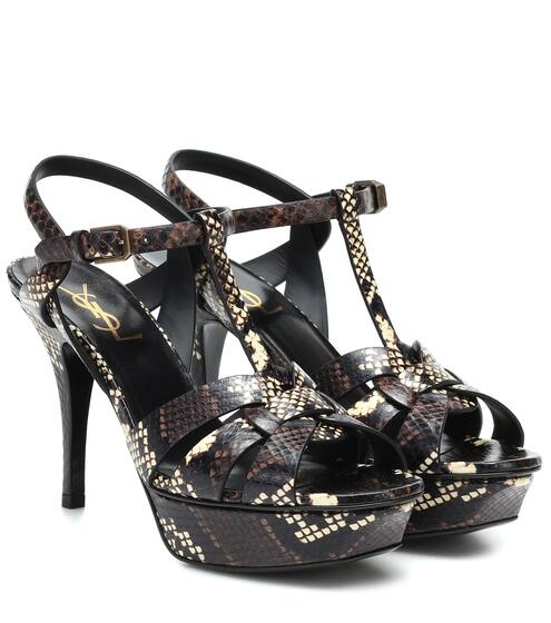 Tribute 75 snakeskin platform sandals | Saint Laurent