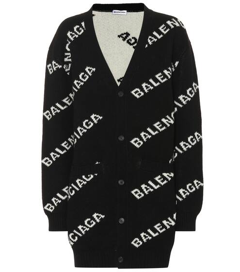Wool-blend intarsia cardigan | Balenciaga