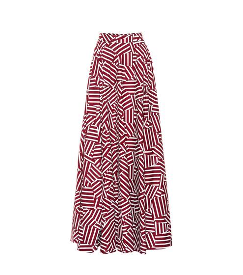 Printed cotton maxi skirt | Plan C