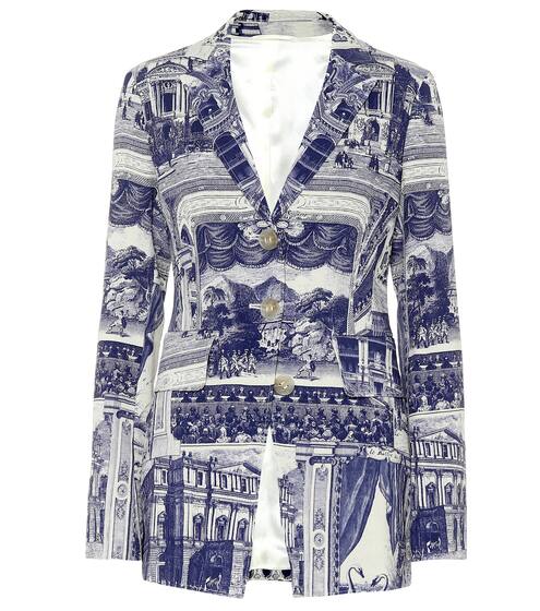 Printed linen-blend jacket | Acne Studios