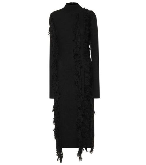 Fringed wool-blend dress | David Koma