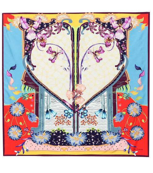 وشاح من الحرير مع طبعات | Etro