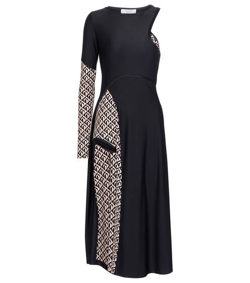 Asymmetric stretch-jersey midi dress | Marine Serre