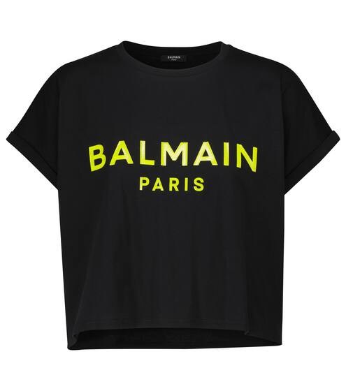 Logo cropped cotton T-shirt | Balmain