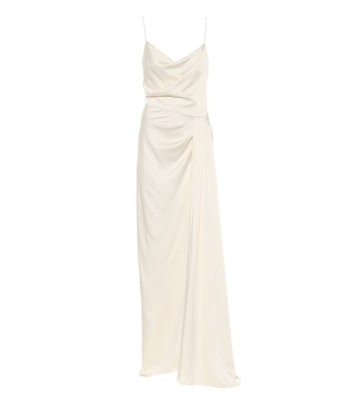 Abito lungo in raso | Monique Lhuillier