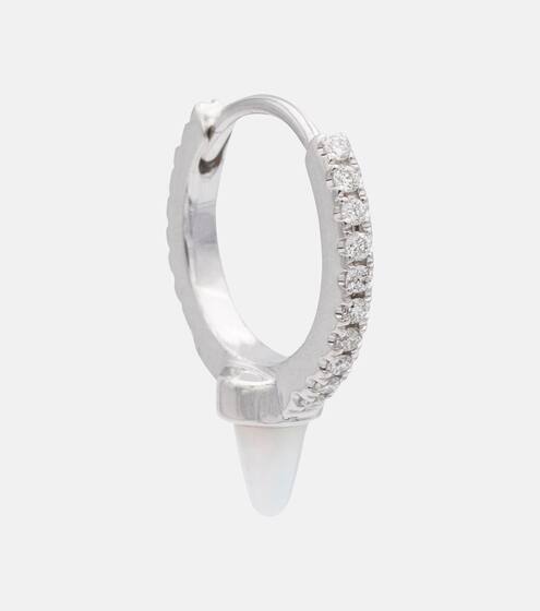 Einzelne Creole Eternity aus 14kt Weißgold und Diamanten | Maria Tash