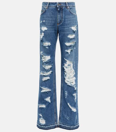 Mytheresa Donna Abbigliamento Pantaloni e jeans Jeans Jeans a vita alta Jeans distressed a vita alta