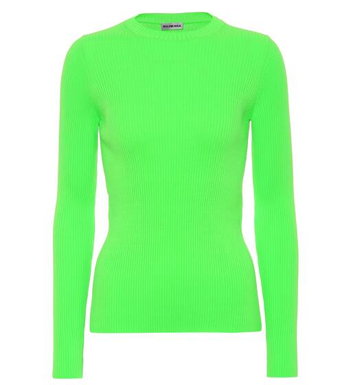 Neon ribbed sweater | Balenciaga