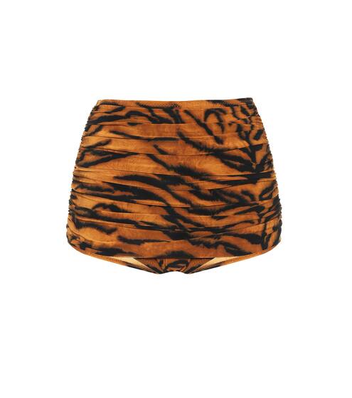 Exclusive to Mytheresa – Bill tiger-print high-rise bikini bottoms | Norma Kamali