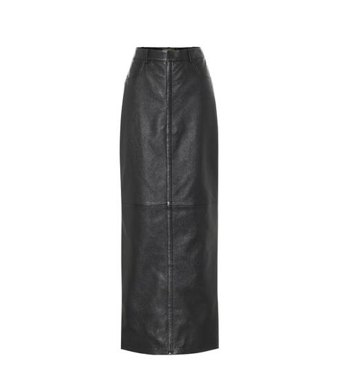 Leather maxi skirt | Saint Laurent