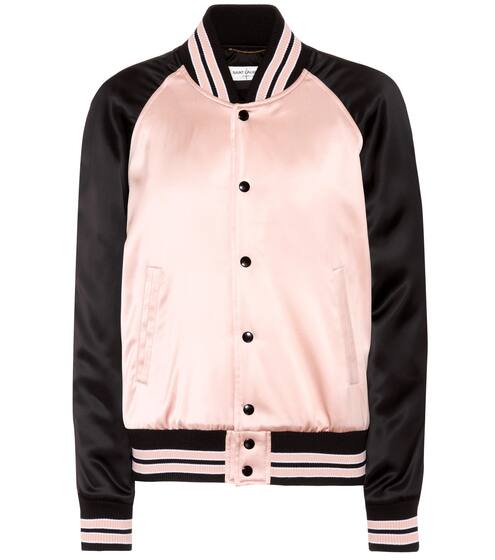 جاكيت بومبر من الساتان المبطن | Saint Laurent