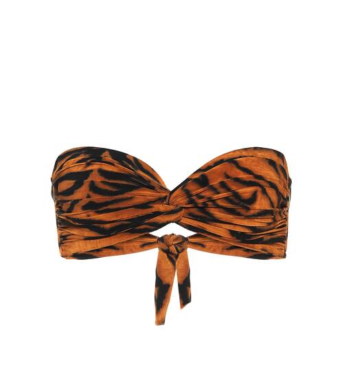 Exclusive to Mytheresa – Johnny D tiger-print bandeau bikini top | Norma Kamali