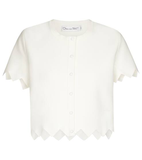 Cropped stretch-knit cardigan | Oscar de la Renta