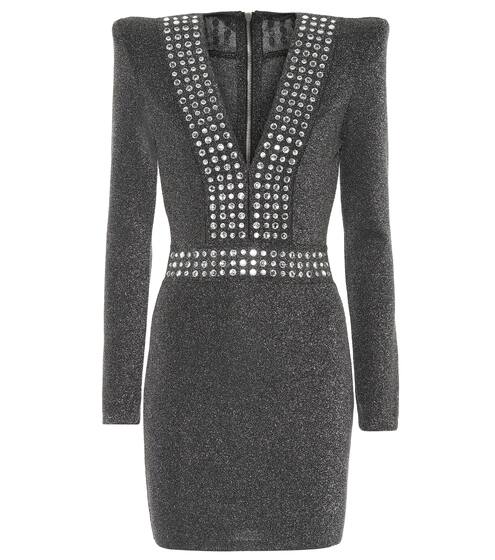 Embellished metallic minidress | Balmain