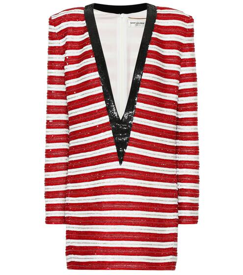 Sequined silk  minidress | Saint Laurent