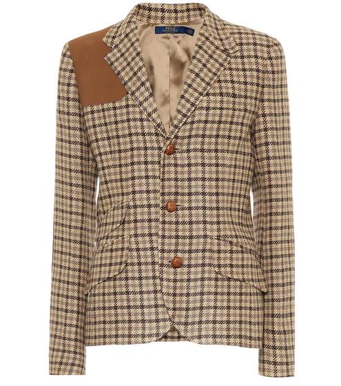 Checked linen-blend blazer | Polo Ralph Lauren