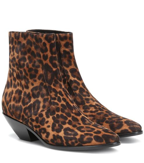 West 45 leopard-print suede ankle boots | Saint Laurent
