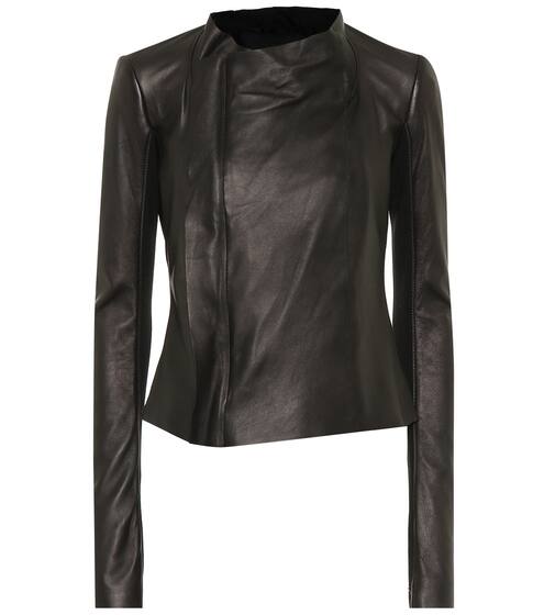 Low Neck leather biker jacket | Rick Owens