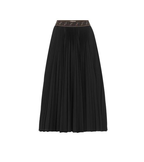 Pleated cotton-blend skirt | Fendi