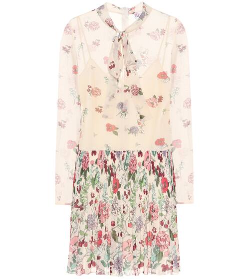 Pleated floral minidress | REDValentino