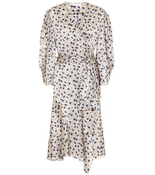 Floral silk-satin wrap dress | Chloé