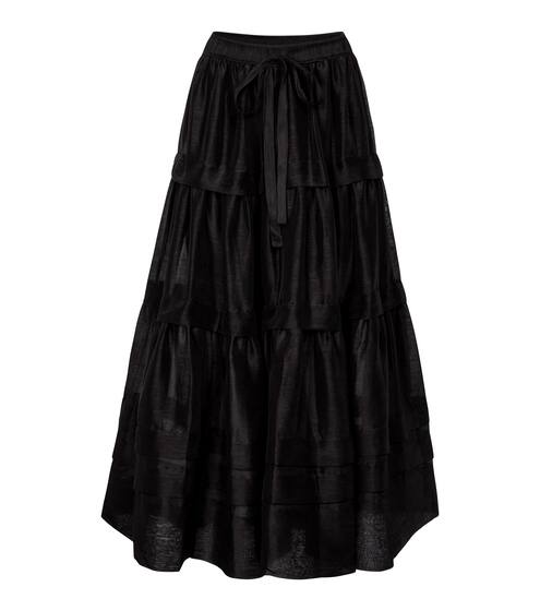 Jupe longue Canary en lin et soie | Lee Mathews