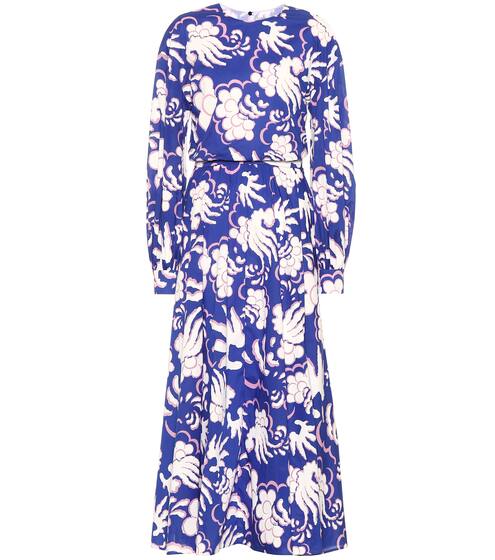 فستان من القطن بطبعات الورود | Valentino