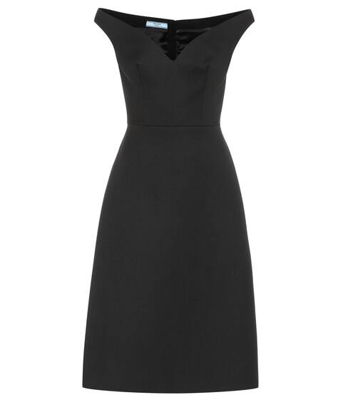 Wool-gabardine midi dress | Prada