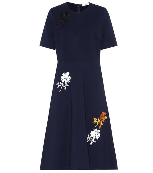 Embroidered jersey midi dress | Tory Burch