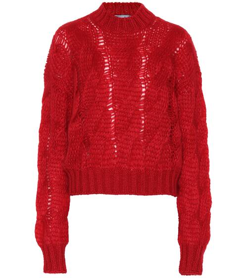 بلوفر من الموهير والصوف المخلوط | Prada