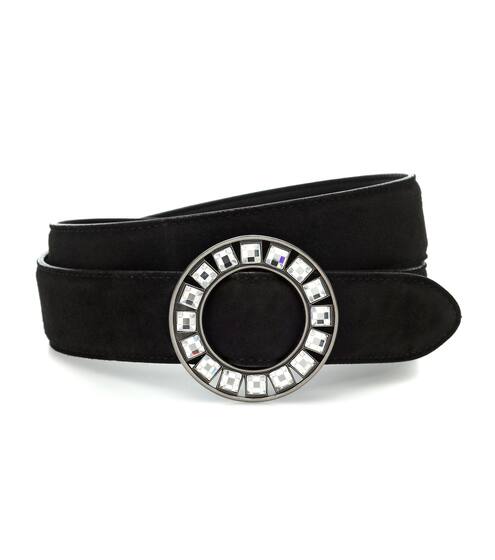 Crystal-encrusted suede belt | Saint Laurent