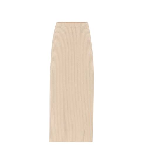 Ribbed cashmere midi skirt | Jardin des Orangers