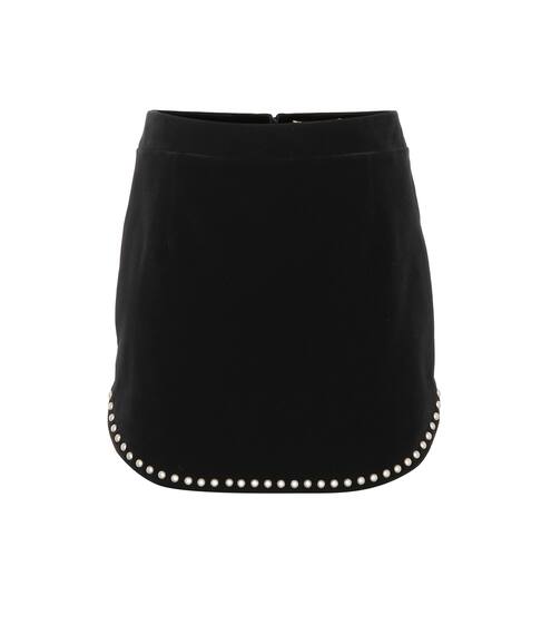 Embellished velvet miniskirt | Saint Laurent