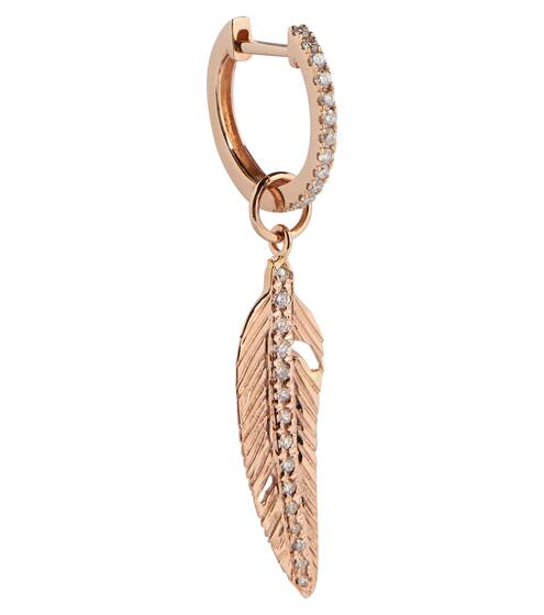 Einzelner Ohrring Mini Hoop aus 14kt Roségold mit Diamanten | Jacquie Aiche