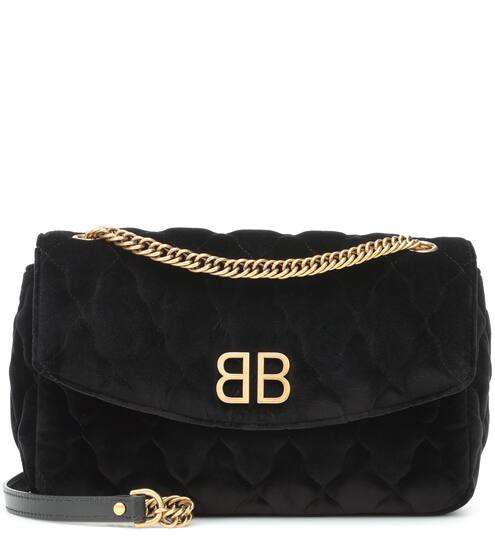BB Chain velvet shoulder bag | Balenciaga