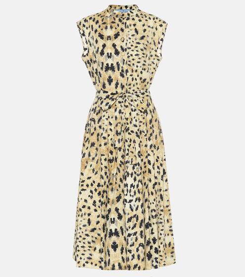 Leopard-printed cotton-poplin dress | Prada
