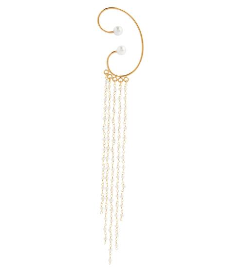 Hop 24kt gold-plated ear cuff with pearls | Magda Butrym