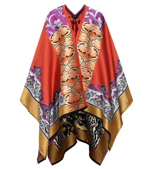 Wool and silk blend poncho | Etro