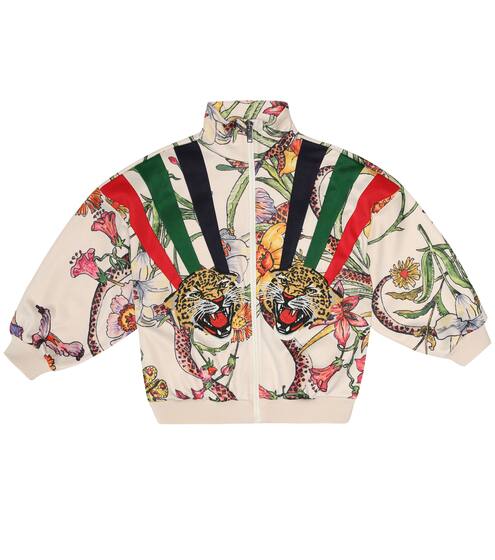 Flora-print jersey track jacket | Gucci Kids