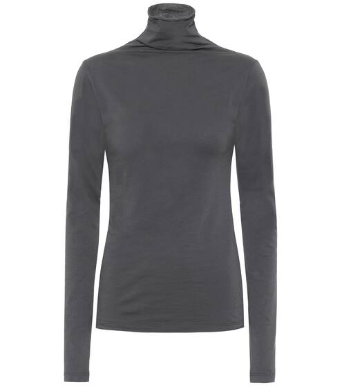 Talisia stretch-cotton turtleneck top | Velvet