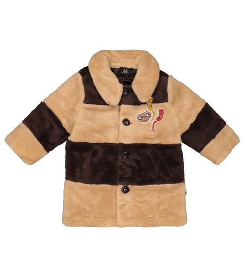 x Universal – Manteau brodé en fourrure synthétique | Mini Rodini