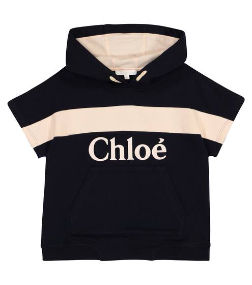 Logo cotton-blend hoodie | Chloé Kids