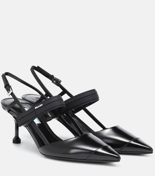 Leather slingback pumps | Prada