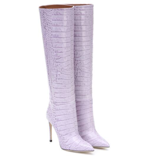 بوت للركبة من الجلد المنقوش | Paris Texas