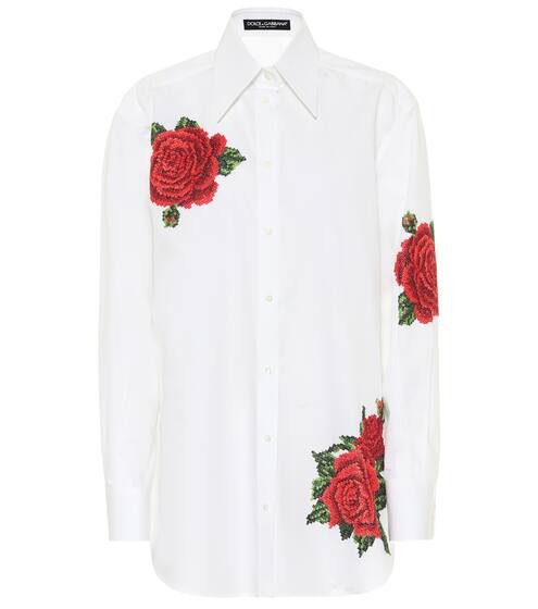 Embroidered cotton and silk shirt | Dolce & Gabbana